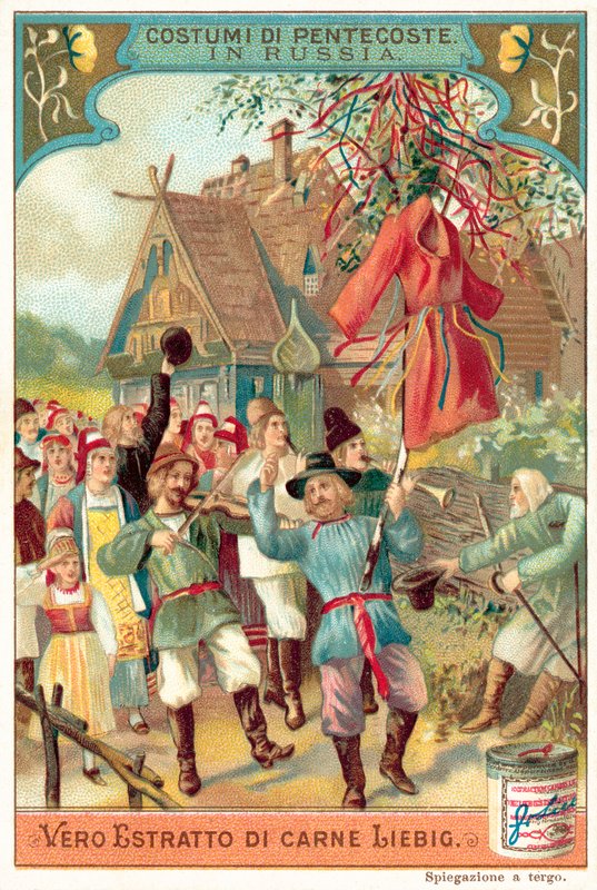 Tradycyjne obchody Zielonych Świąt w Rosji (chromolitho) autorstwa European School