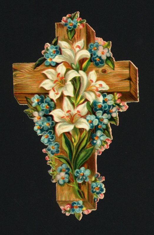 Okruchy wiktoriańskie: Święty krzyż (chromolitho) autorstwa European School
