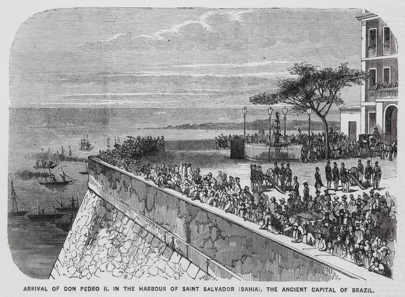Wizyta cesarza Brazylii Pedra II w Salvadorze w stanie Bahia (rycina) autorstwa European School