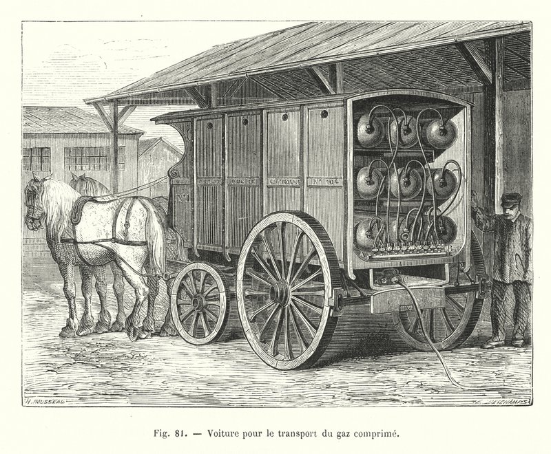 Samochód do transportu sprężonego gazu (grawerowanie) autorstwa European School