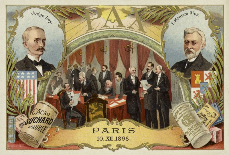 William R Day i Eugenio Montero Rios oraz traktat paryski kończący wojnę hiszpańsko-amerykańską, 10 grudnia 1898 autorstwa European School