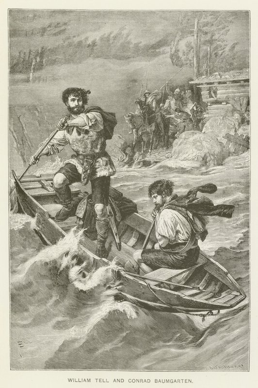 William Tell i Conrad Baumgarten (grafika) autorstwa European School
