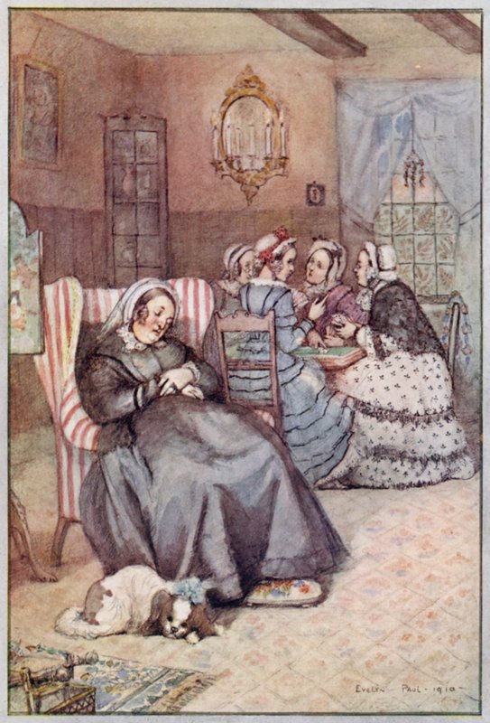 Ilustracja do Cranford autorstwa pani Gaskell (kolor lito) autorstwa Evelyn Paul
