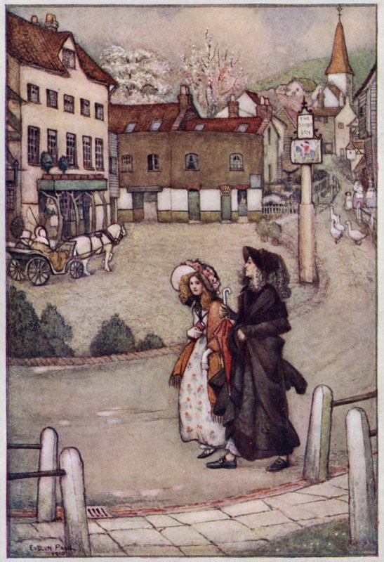 Ilustracja do Cranford autorstwa pani Gaskell (kolor lito) autorstwa Evelyn Paul