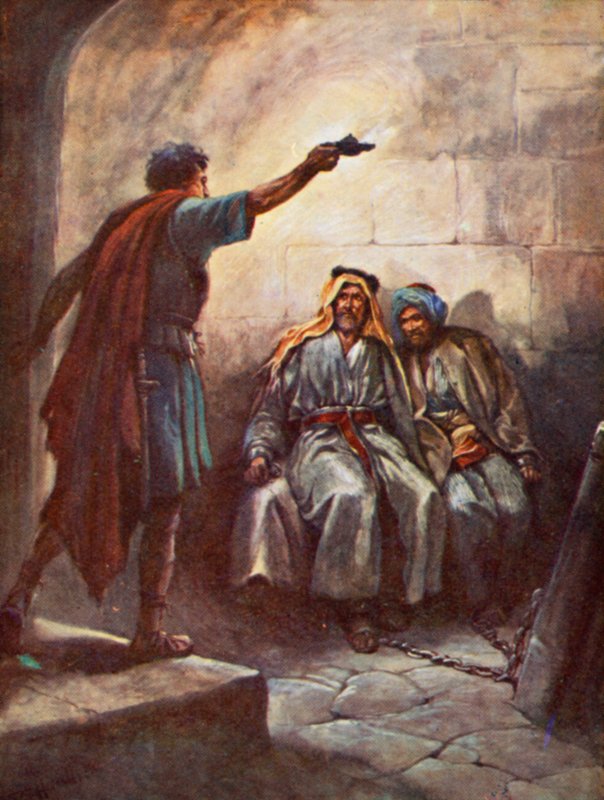 Paweł i Silas w więzieniu (kolor lito) autorstwa Evelyn Stuart Hardy