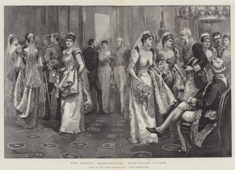Salon Królowej, Pałac Buckingham, Scena w Zielonym Salonie po prezentacji (The Queen