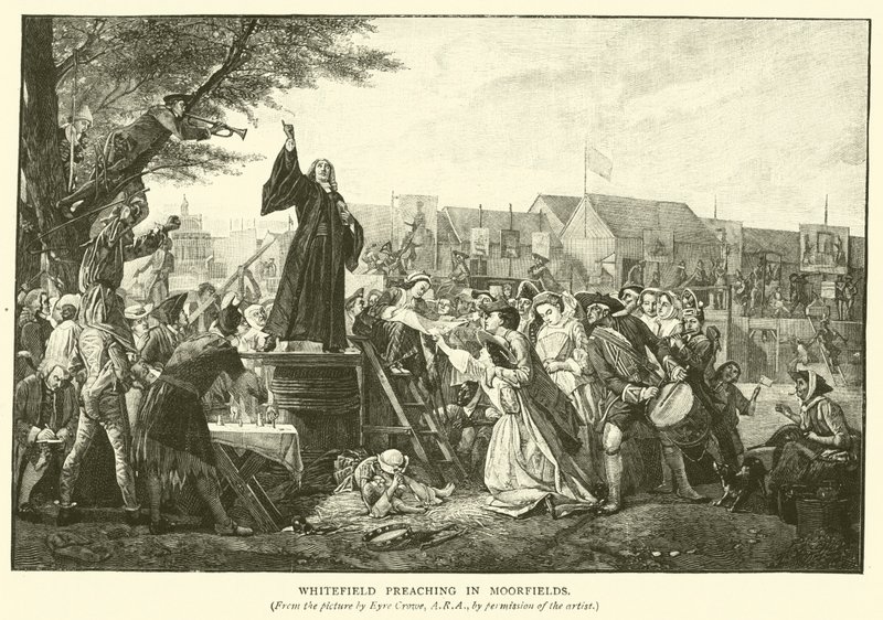Głoszenie w Whitefield w Moorfields autorstwa Eyre Crowe