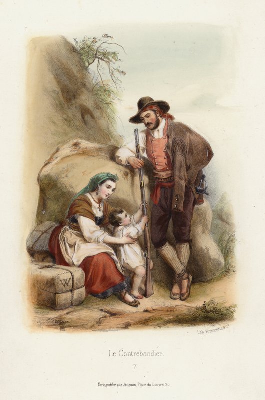 Le Contrebandier (Przemytnik) (kolor lito) autorstwa F. Grenier
