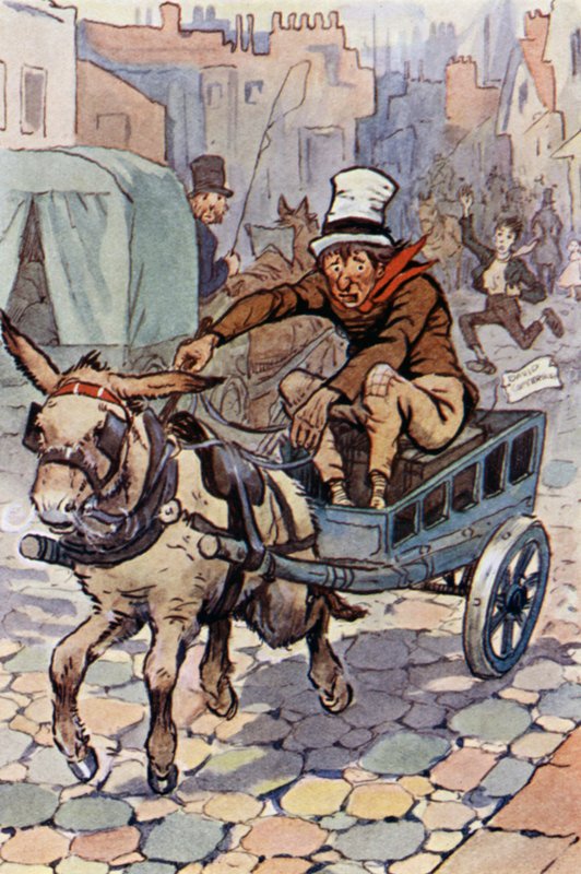Ilustracja do Davida Copperfielda (kolor lito) autorstwa F. M. B. Blaikie