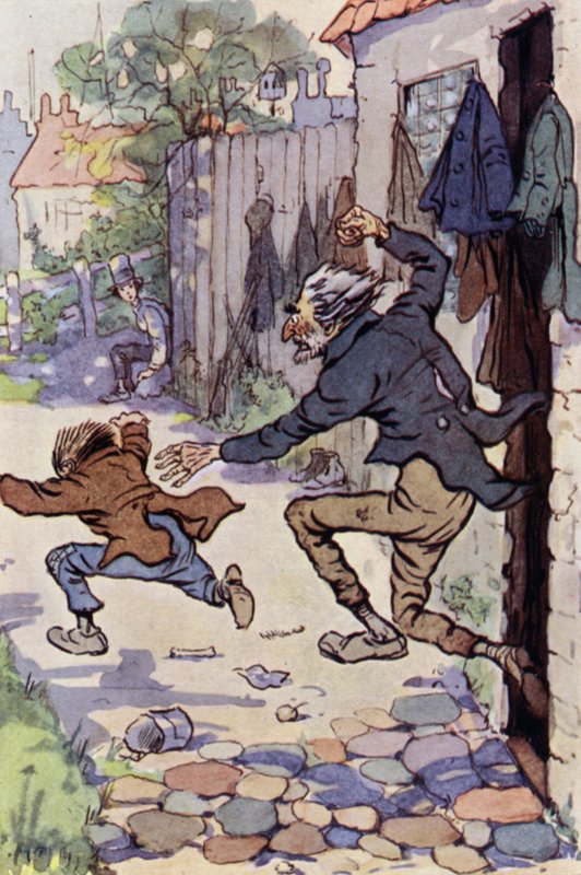Ilustracja do Davida Copperfielda (kolor lito) autorstwa F. M. B. Blaikie