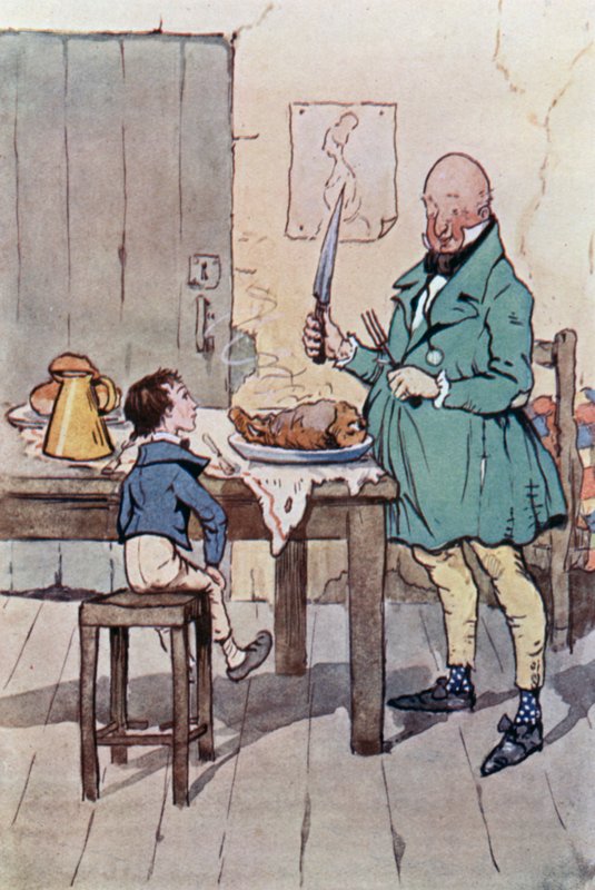 Ilustracja do Davida Copperfielda (kolor lito) autorstwa F. M. B. Blaikie