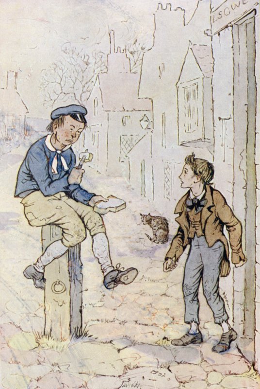 Ilustracja do Olivera Twista (kolor lito) autorstwa F. M. B. Blaikie