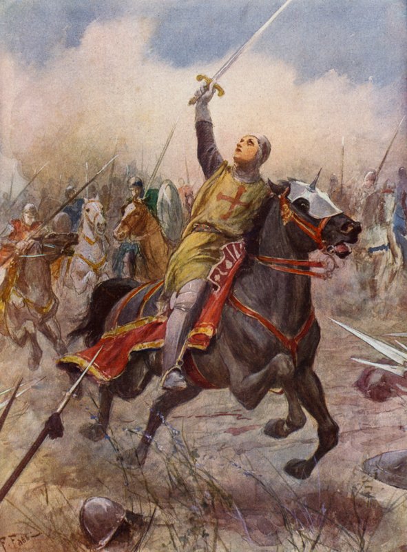 La Gerusalemme Liberata autorstwa Torquato Tasso: Canto VIII, strofa 17 (kolorowa litografia) autorstwa Fabio Fabbi