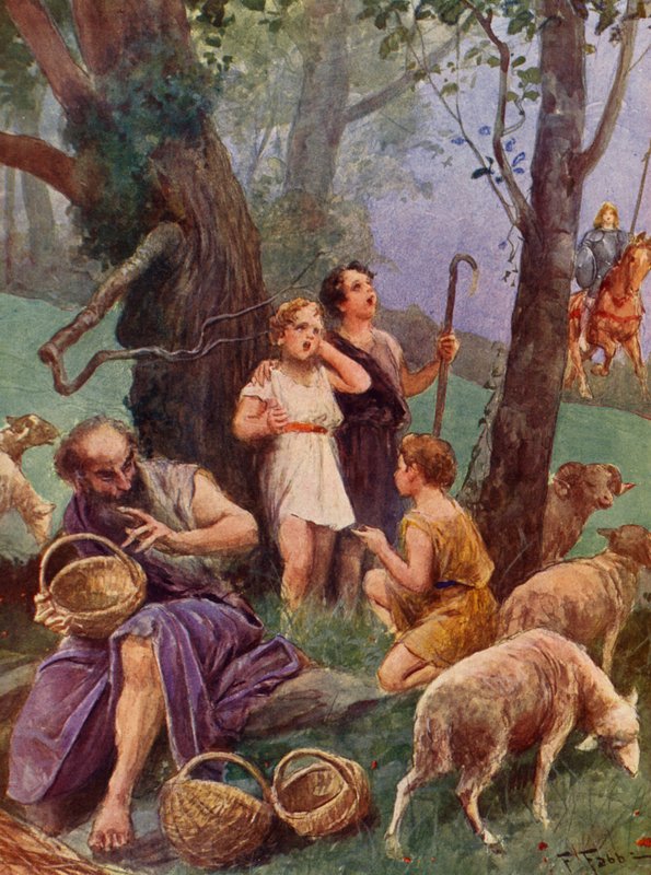 La Gerusalemme Liberata autorstwa Torquato Tasso: Canto VII, strofa 6 (kolorowa litografia) autorstwa Fabio Fabbi