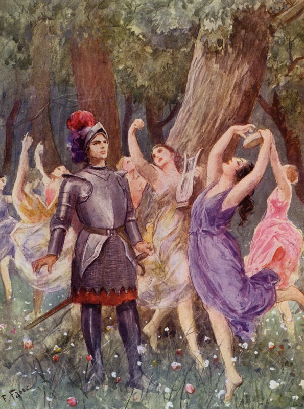 La Gerusalemme Liberata autorstwa Torquato Tasso: Canto XVIII, strofa 28 (kolorowa litografia) autorstwa Fabio Fabbi