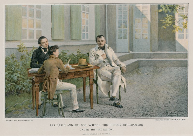 Las Casas i jego syn piszący historię Napoleona pod jego dyktando autorstwa Felicien baron de Myrbach Rheinfeld