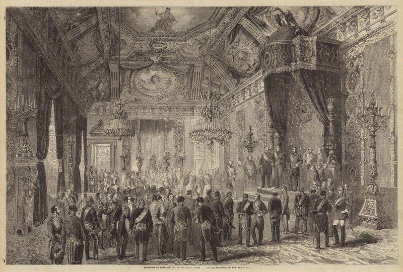 Przyjęcie przez Napoleona III w Sali Tronowej Tuileries w Nowy Rok autorstwa Felix Thorigny