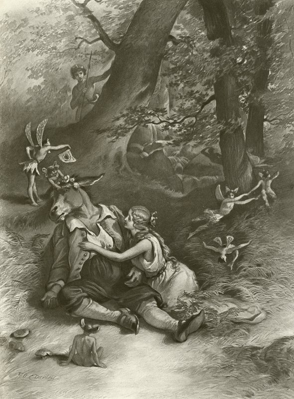 Sen nocy letniej. Akt IV, Scena I (wklęsłodruk) autorstwa Felix Octavius Carr Darley