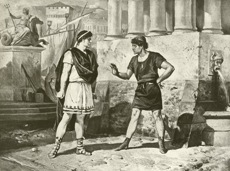 Komedia błędów. Akt I, Scena II (wklęsłodruk) autorstwa Felix Octavius Carr Darley