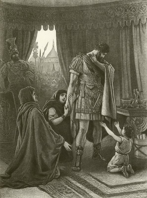 Koriolan. Akt V, Scena III (wklęsłodruk) autorstwa Felix Octavius Carr Darley