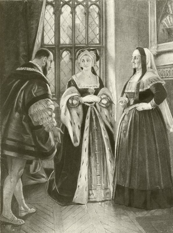 Król Henryk VIII. Akt II, scena III (wklęsłodruk) autorstwa Felix Octavius Carr Darley