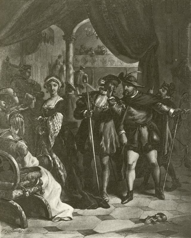 Król Henryk VIII. Akt I, Scena IV (wklęsłodruk) autorstwa Felix Octavius Carr Darley