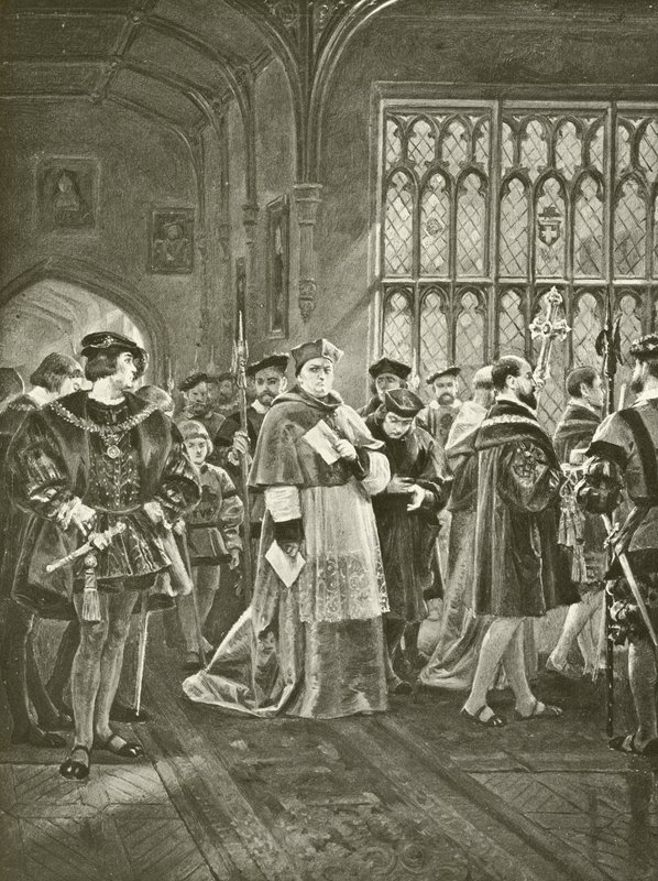 Król Henryk VIII. Akt I, Scena I (wklęsłodruk) autorstwa Felix Octavius Carr Darley