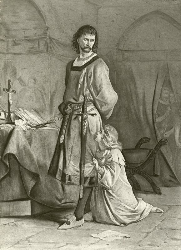 Król Jan. Akt IV, Scena I (rycina) autorstwa Felix Octavius Carr Darley