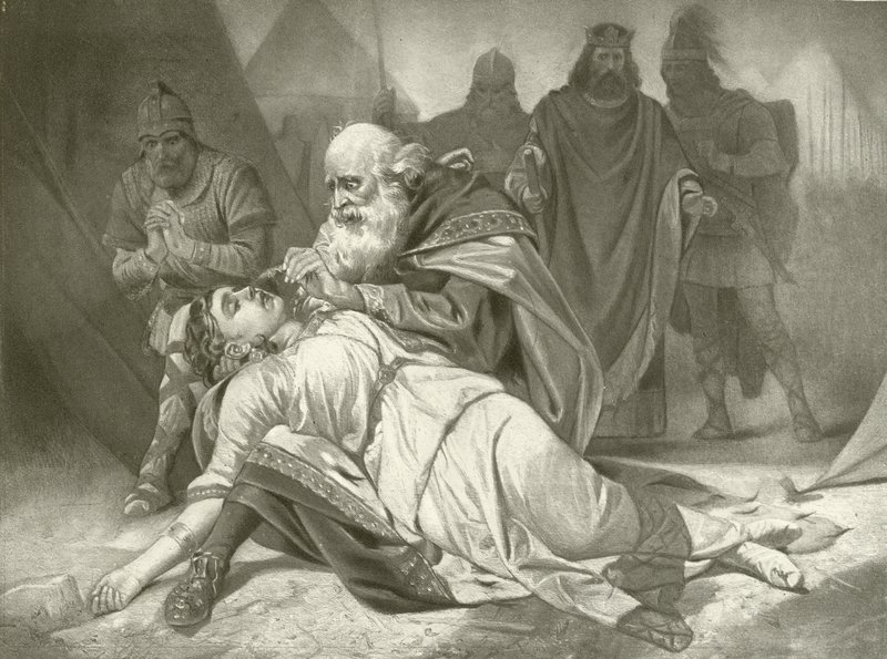 Król Lear. Akt V, Scena III (wklęsłodruk) autorstwa Felix Octavius Carr Darley