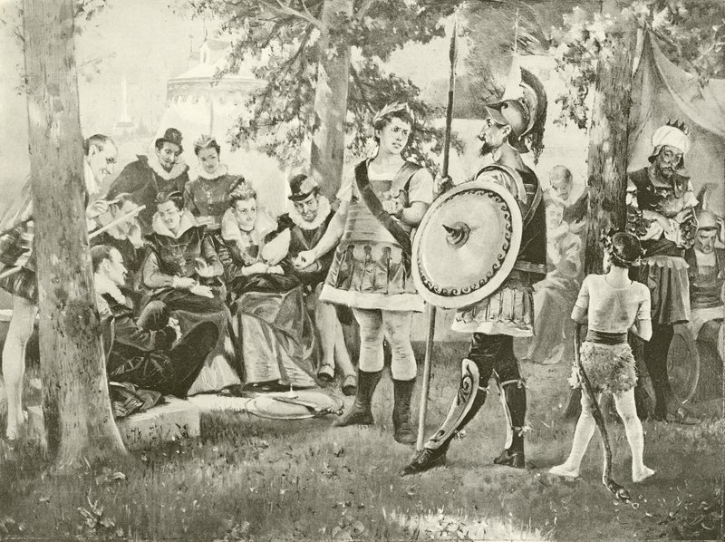 Stracona praca miłości. Akt V, Scena II (wklęsłodruk) autorstwa Felix Octavius Carr Darley
