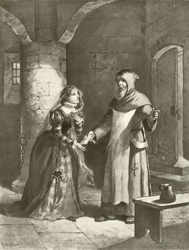 Miarka za miarkę. Akt IV, Scena III (grawiura) autorstwa Felix Octavius Carr Darley