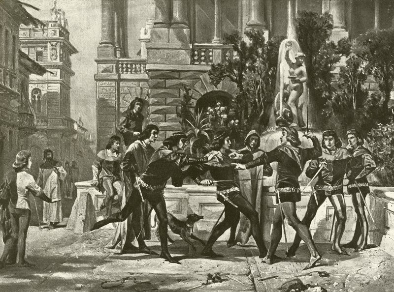 Romeo i Julia. Akt III, Scena I (wklęsłodruk) autorstwa Felix Octavius Carr Darley