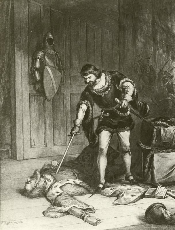 Trzecia część Henryka VI. Akt V-Scena VI (grawiura) autorstwa Felix Octavius Carr Darley
