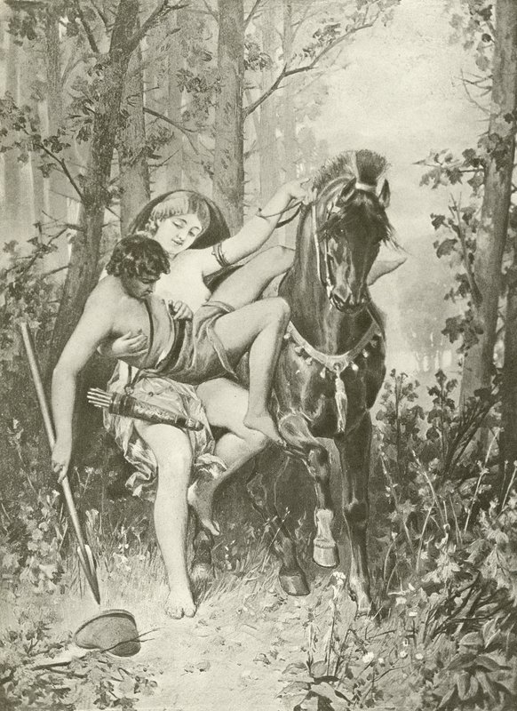 Wenus i Adonis. Wiersze (grawiura) autorstwa Felix Octavius Carr Darley