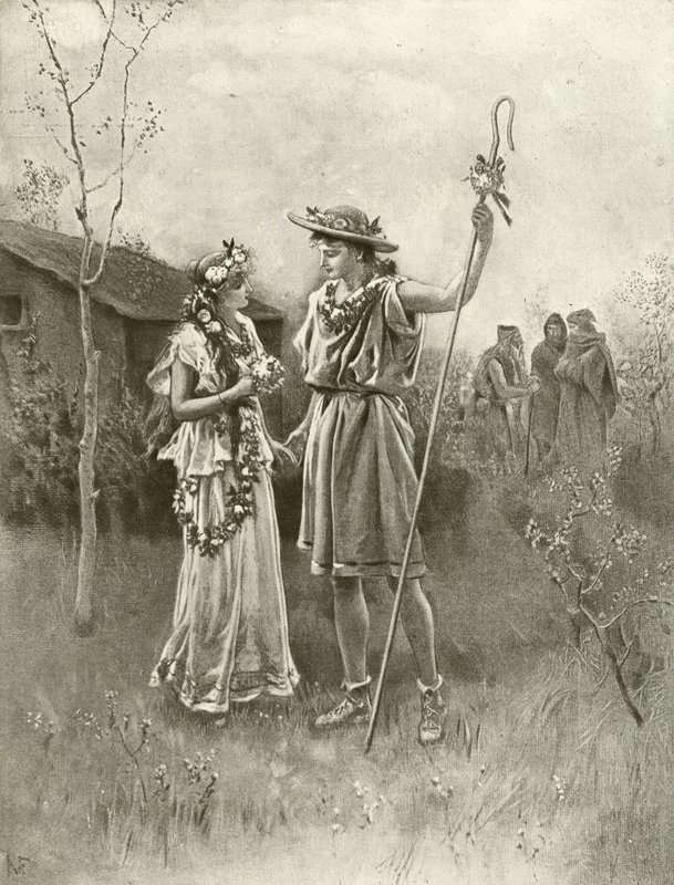 Zimowa opowieść. Akt IV, Scena III (grawiura) autorstwa Felix Octavius Carr Darley