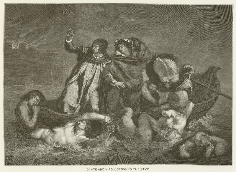 Dante i Virgil przechodzą przez Styks autorstwa Ferdinand Victor Eugene Delacroix