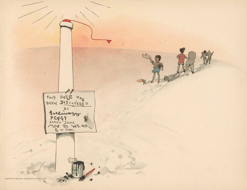 Ilustracja do Golliwoggs Polar Adventures autorstwa Florence K. Upton