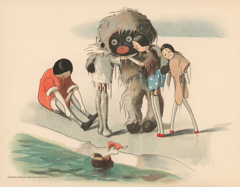Ilustracja do Golliwoggs Polar Adventures autorstwa Florence K. Upton