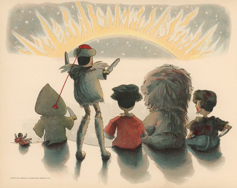 Ilustracja do Golliwoggs Polar Adventures autorstwa Florence K. Upton