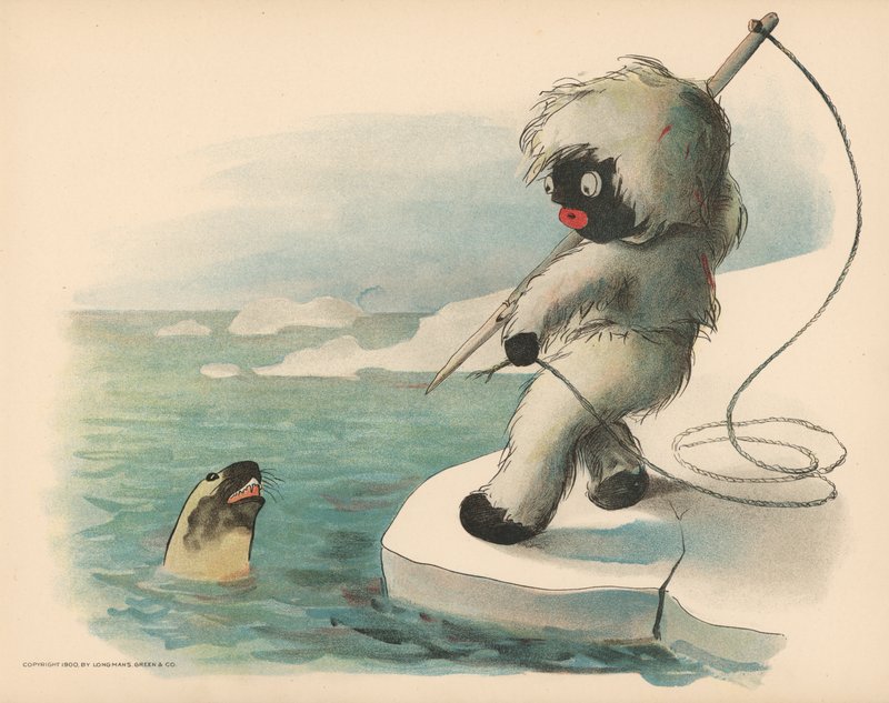 Ilustracja do Golliwoggs Polar Adventures autorstwa Florence K. Upton