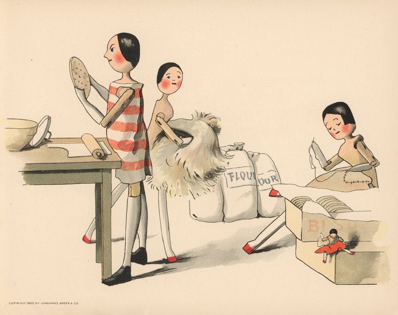 Ilustracja do Golliwoggs Polar Adventures autorstwa Florence K. Upton