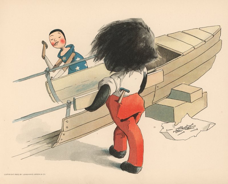 Ilustracja do Golliwoggs Polar Adventures autorstwa Florence K. Upton