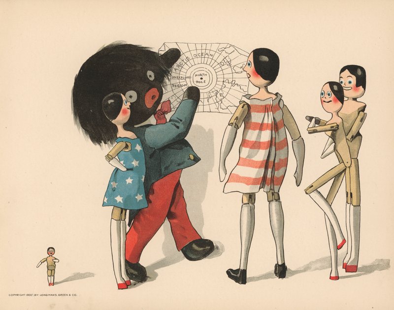Ilustracja do Golliwoggs Polar Adventures autorstwa Florence K. Upton