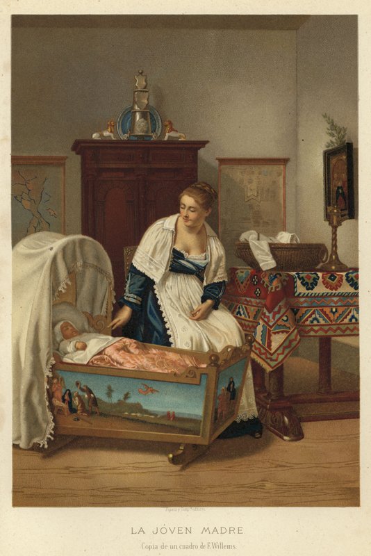 Młoda Matka (chromolitho) autorstwa Florent Willems