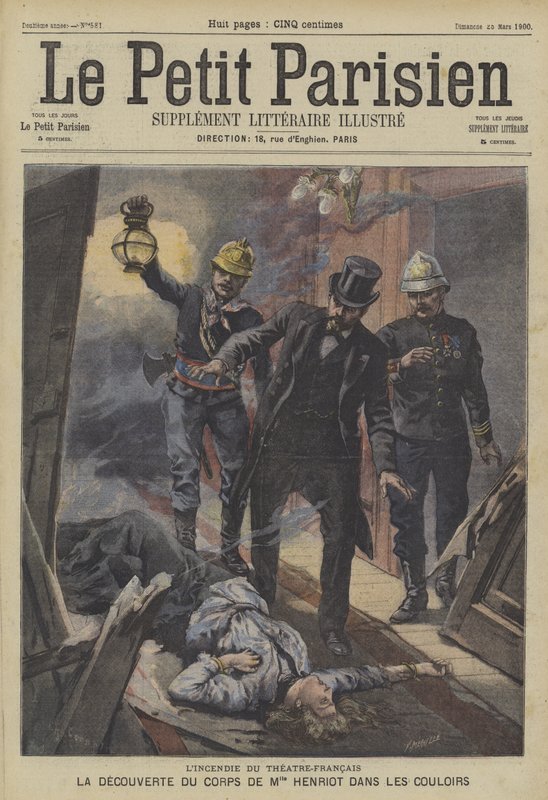 Pożar w Theatre-Francais, Paryż autorstwa Fortune Louis Meaulle