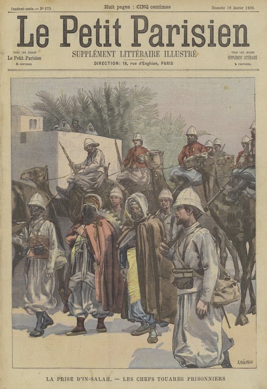 Zdobycie Ain Salah w Algierii: wodzowie Tuaregów wzięty do niewoli przez Francuzów autorstwa Fortune Louis Meaulle