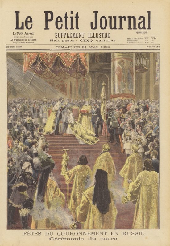 Koronacja cara Mikołaja II i carycy Aleksandry Rosji autorstwa Fortune Louis Meaulle