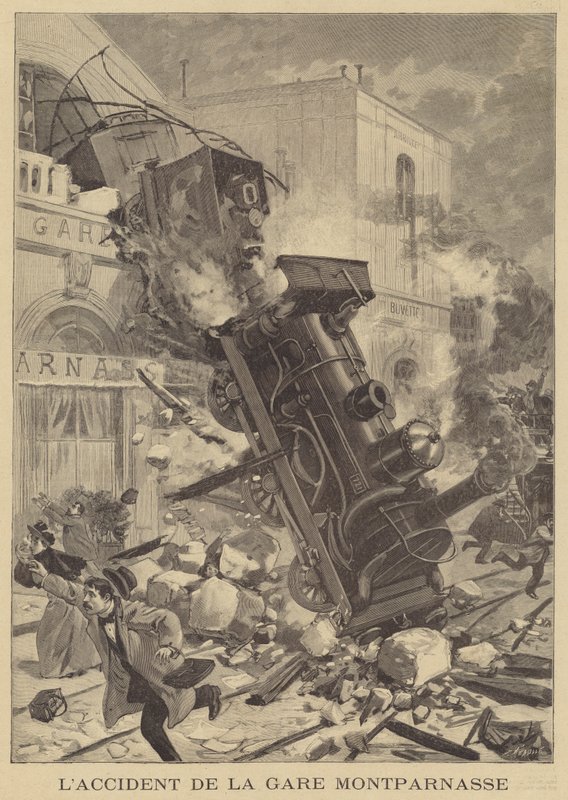 Katastrofa kolejowa na Gare Montparnasse autorstwa Fortune Louis Meaulle