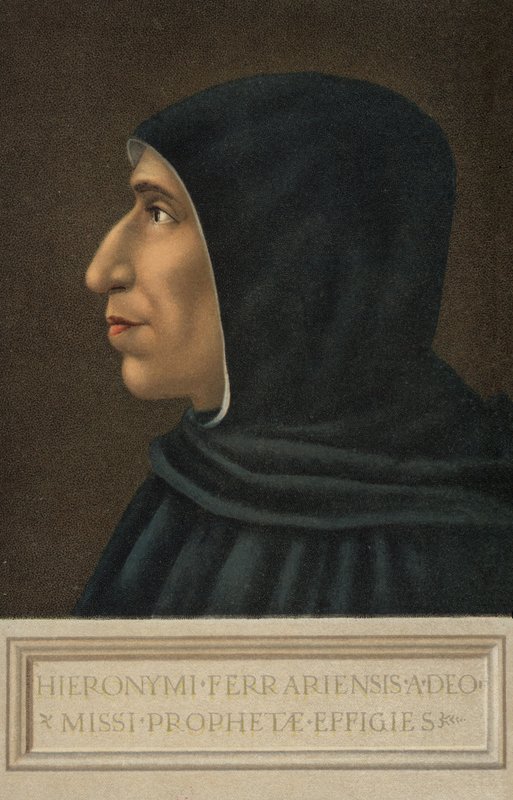 Girolamo Savonarola (kolor lito) autorstwa Fra  Bartolomeo