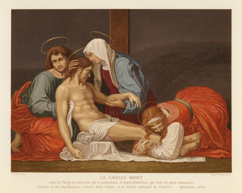 Złożenie Jezusa Chrystusa z Krzyża (chromolitho) autorstwa Fra Bartolommeo